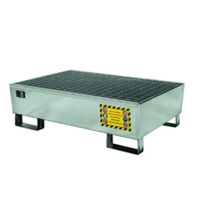 Galvanised Steel Spill Pallet For 2 Drums – Nestable Design