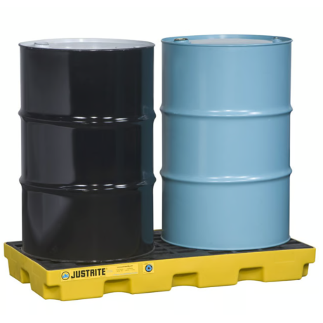 Justrite Low Profile 2 Drum Spill Pallet 90 Litre - yellow