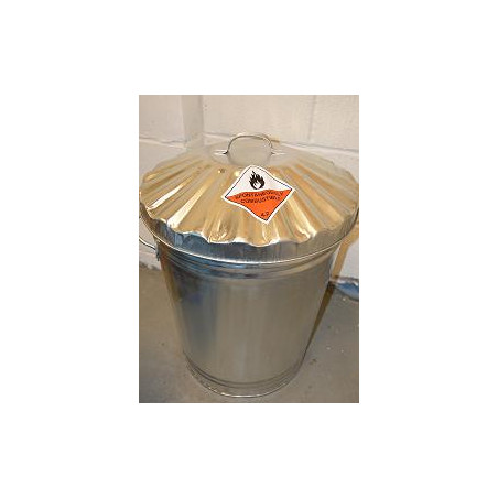Flammable waste container galvanised bin - budget range 90 litre