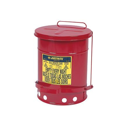 Solvent or Flammable waste container foot operated bin - 20 Litre Justrite 09100